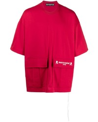 T-shirt à col rond rouge Mastermind Japan