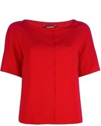 T-shirt à col rond rouge Max Mara