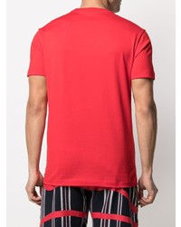 T-shirt à col rond rouge Versace