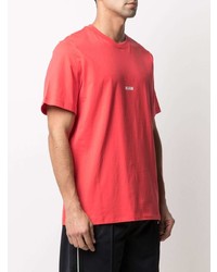 T-shirt à col rond rouge MSGM