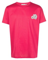 T-shirt à col rond rouge Moncler