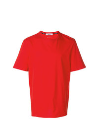 T-shirt à col rond rouge MSGM