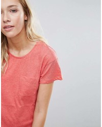 T-shirt à col rond rouge Blend She