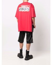 T-shirt à col rond rouge Vetements