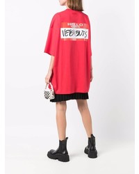 T-shirt à col rond rouge Vetements