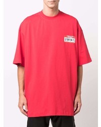 T-shirt à col rond rouge Vetements