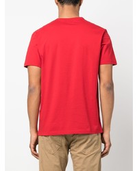 T-shirt à col rond rouge Woolrich