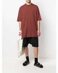 T-shirt à col rond rouge Rick Owens DRKSHDW