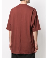 T-shirt à col rond rouge Rick Owens DRKSHDW