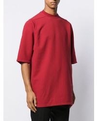 T-shirt à col rond rouge Rick Owens DRKSHDW