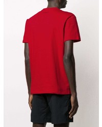 T-shirt à col rond rouge Moncler