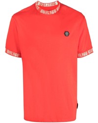 T-shirt à col rond rouge Philipp Plein