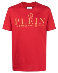 T-shirt à col rond rouge Philipp Plein