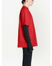 T-shirt à col rond rouge Balenciaga