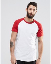 T-shirt à col rond rouge Pull&Bear