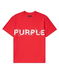 T-shirt à col rond rouge purple brand