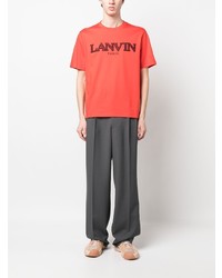 T-shirt à col rond rouge Lanvin