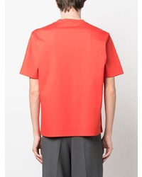 T-shirt à col rond rouge Lanvin