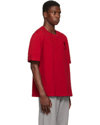 T-shirt à col rond rouge AMI Alexandre Mattiussi