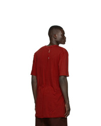 T-shirt à col rond rouge Boris Bidjan Saberi