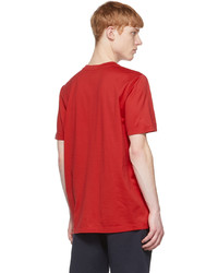 T-shirt à col rond rouge Moncler