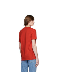 T-shirt à col rond rouge Hugo