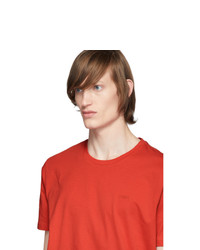 T-shirt à col rond rouge Hugo