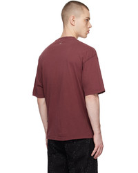 T-shirt à col rond rouge Acne Studios