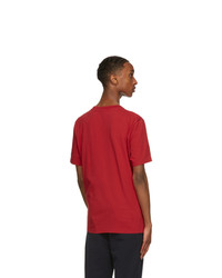 T-shirt à col rond rouge Moncler