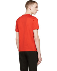 T-shirt à col rond rouge Fendi
