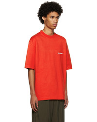 T-shirt à col rond rouge Balenciaga