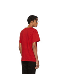 T-shirt à col rond rouge Amiri