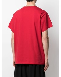 T-shirt à col rond rouge Yohji Yamamoto