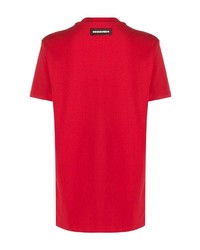 T-shirt à col rond rouge DSQUARED2