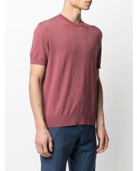 T-shirt à col rond rouge Z Zegna