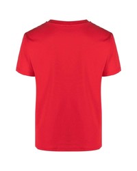 T-shirt à col rond rouge Moschino