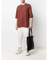 T-shirt à col rond rouge Rick Owens DRKSHDW