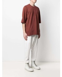 T-shirt à col rond rouge Rick Owens DRKSHDW