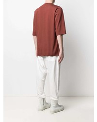 T-shirt à col rond rouge Rick Owens DRKSHDW