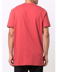 T-shirt à col rond rouge Rick Owens