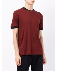 T-shirt à col rond rouge Giorgio Armani