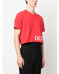 T-shirt à col rond rouge Dolce & Gabbana