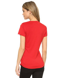 T-shirt à col rond rouge MARQUES ALMEIDA