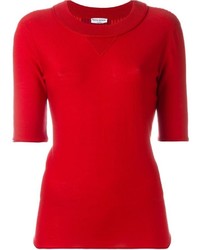 T-shirt à col rond rouge Sonia Rykiel