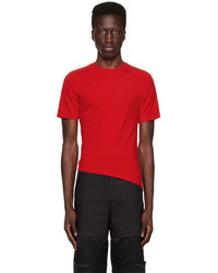 T-shirt à col rond rouge Spencer Badu
