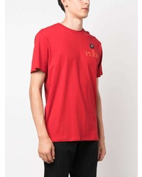 T-shirt à col rond rouge Philipp Plein