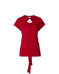 T-shirt à col rond rouge Ssheena