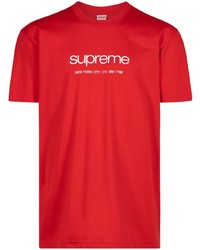 T-shirt à col rond rouge Supreme