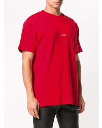 T-shirt à col rond rouge Alyx