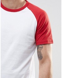 T-shirt à col rond rouge Pull&Bear